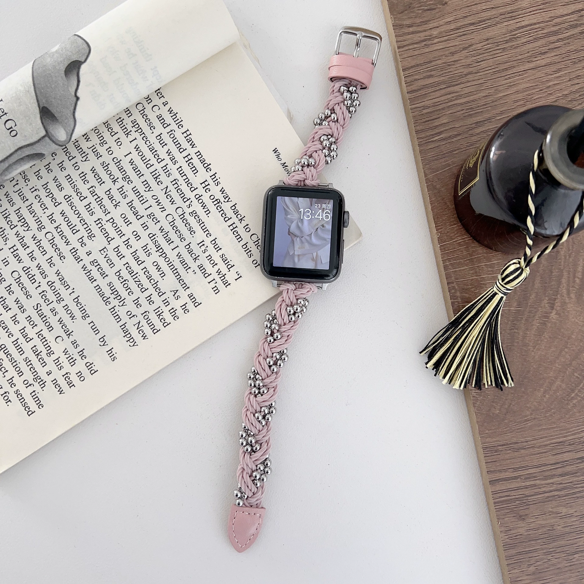 Совместимый браслет iWatch8 растяжимый стальной шариковый браслет Apple Watch iwatch76543 поколения персональный браслет