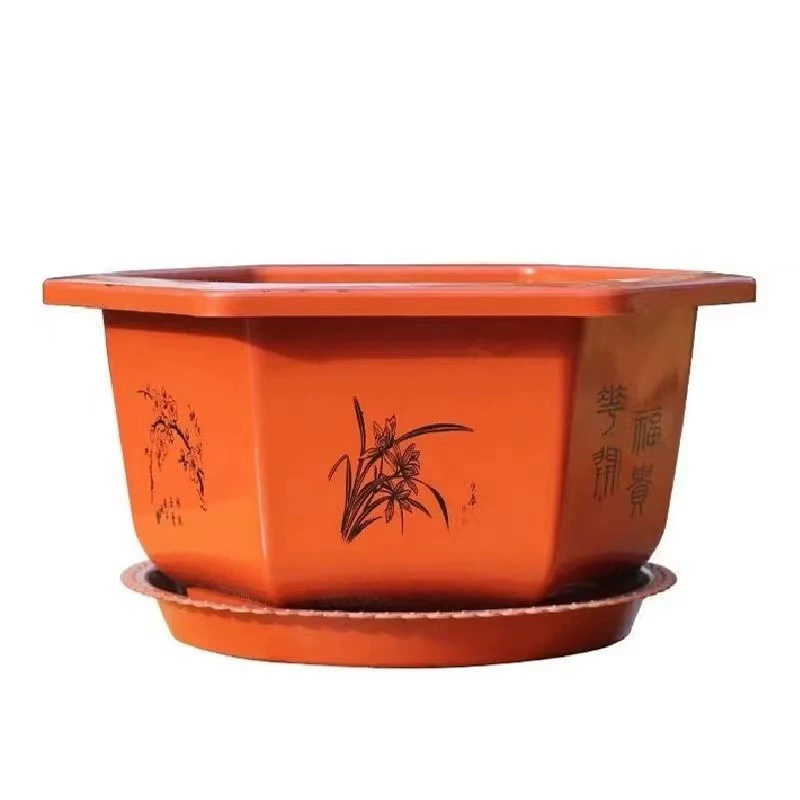 Hexagonal plastic big simple flowerpot, increased thickness