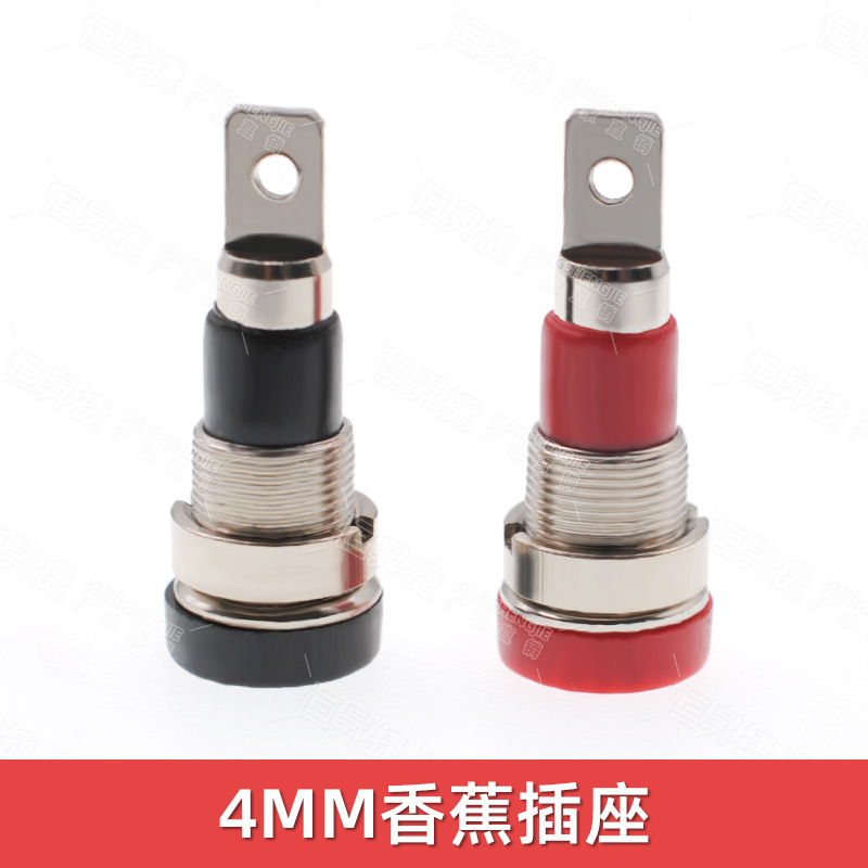 2mm4mm香蕉插座 纯铜接线柱M4*28绝缘面板测试插座母孔头接线端子