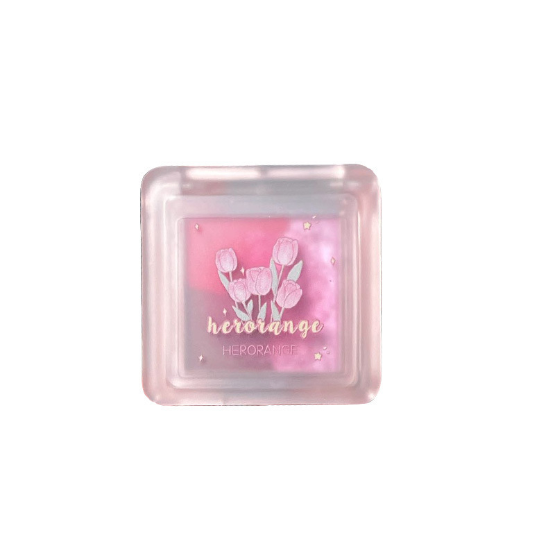 HERORANGE ~ Mini Sombra de ojos de tres piezas, brillo nacarado mate, tierno, no es fácil de volar, paleta de sombra de ojos blanca