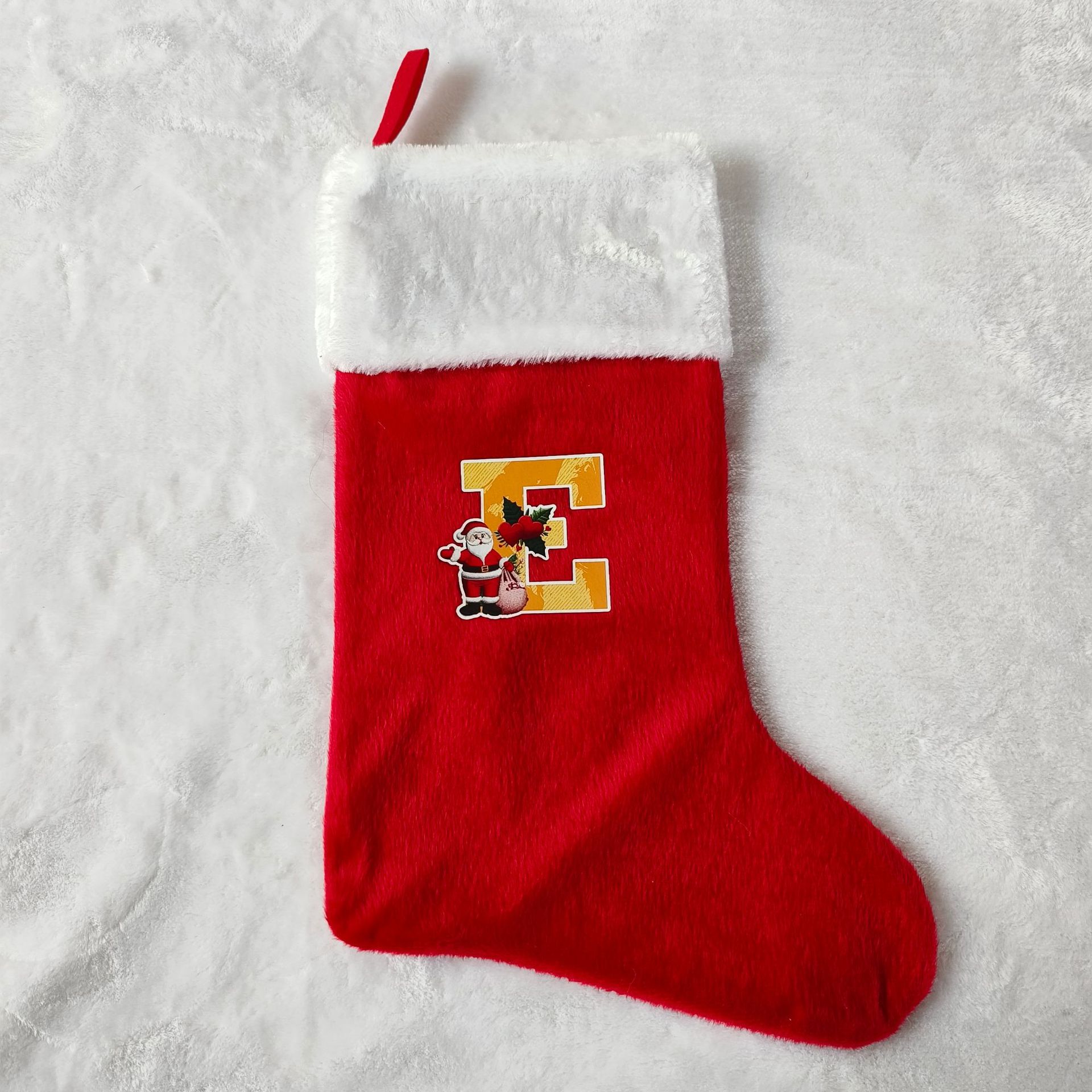 letras transfronterizas calcetines de Navidad encantadores y divertidos letras inglesas calcetines de Navidad creativas letras de Santa Claus