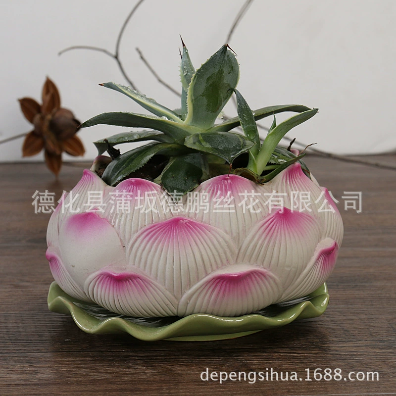 Хит Taobao, креативный домашний декор, zakka арт, керамический маленький вазон (малкий лотос суккулентный горшок)