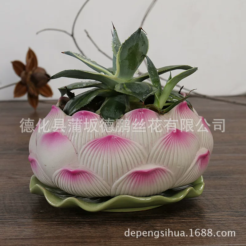 Хит Taobao, креативный домашний декор, zakka арт, керамический маленький вазон (малкий лотос суккулентный горшок)