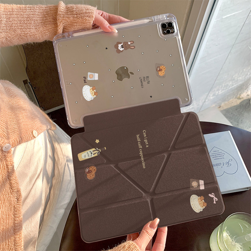 Cute cartoon rabbit cookie case suitable for iPad air/mini/Pro13 tablet, Y-fold edge sticker ins Cute cartoon rabbit cookie case suitable for iPad air/mini/Pro13 tablet, Y-fold edge sticker ins