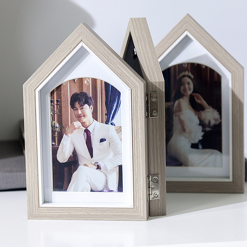 Modern Handmade Creative Photo Studio Wedding Children's Photo Eco-Friendly Wooden Frame Cardboard Display Folding Combination Photo Frame