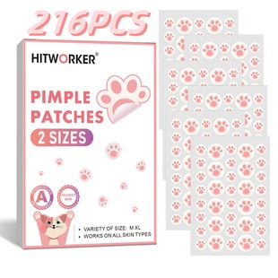 Cross-Border Exclusive Cartoon Cat Paw Acne Patches, Lightweight and Breathable, Cleans Acne and Closes Mouth, Covers Acne Marks 216Pcs