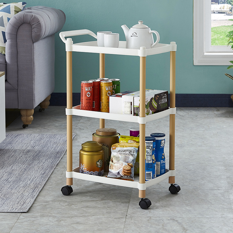 Household living room floor-standing multi-layer shelf factory direct bedroom rotating wheel trolley sundry storage rack Household living room floor-standing multi-layer shelf factory direct bedroom rotating wheel trolley sundry storage rack