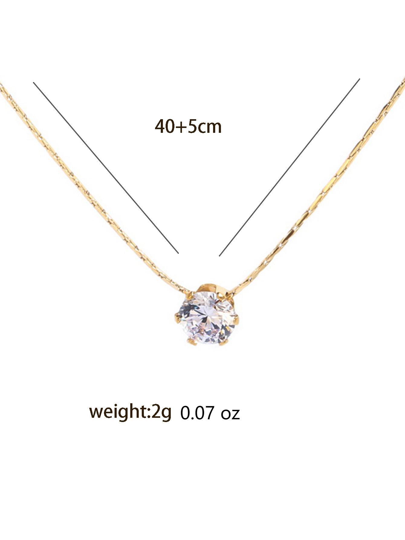 5g Weight Titanium Steel Pendant Material Zircon Inlay Material Pendant Necklace Classification Wholesale Jewelry Elegant Geometric Titanium Steel Zircon Pendant Necklace