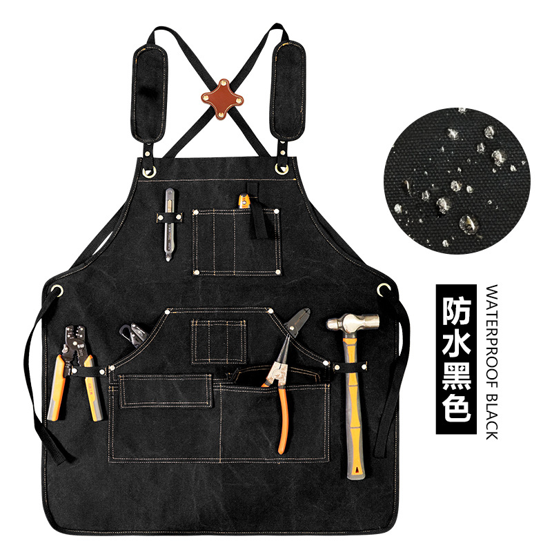 Comercio exterior engrosada lienzo delantal impermeable moderno simple ropa de trabajo estilo industrial hecho a mano electricista carpintería delantal al por mayor