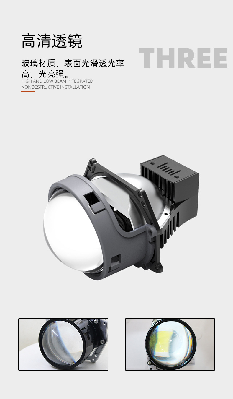 3inch A8Mini Car Led Headlights Dual-Lens Far and Near Integrated Universal Bugatti Modification