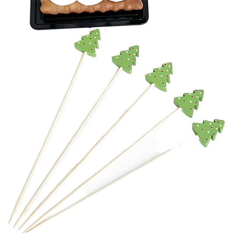 Поставка фабрики 12 см Рождество Хэллоуин маленький бамбук Санта-Клаус знак Рождественская елка фрукты знак оптом