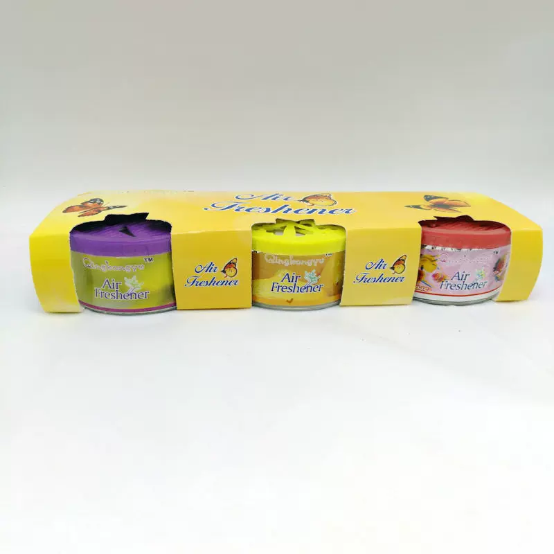 厂家批发固体清香剂净化空气芳香剂外贸三个组卡纸装清新剂