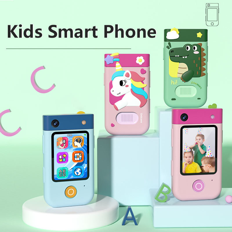 Smartphone Touch Toy Hd 2025 Cross-Border New 180-Degree Rotating Lens Educational Kidsren's Camera