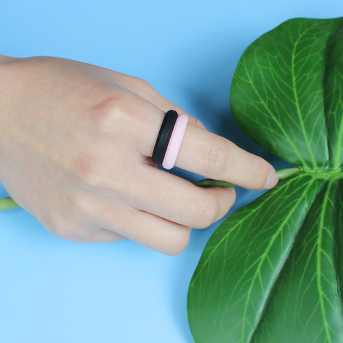 New 4MM Wide Angled Silicone Ring for Women, Stackable Ring, Sport Ring, Bridal Ring, Couple's Ring