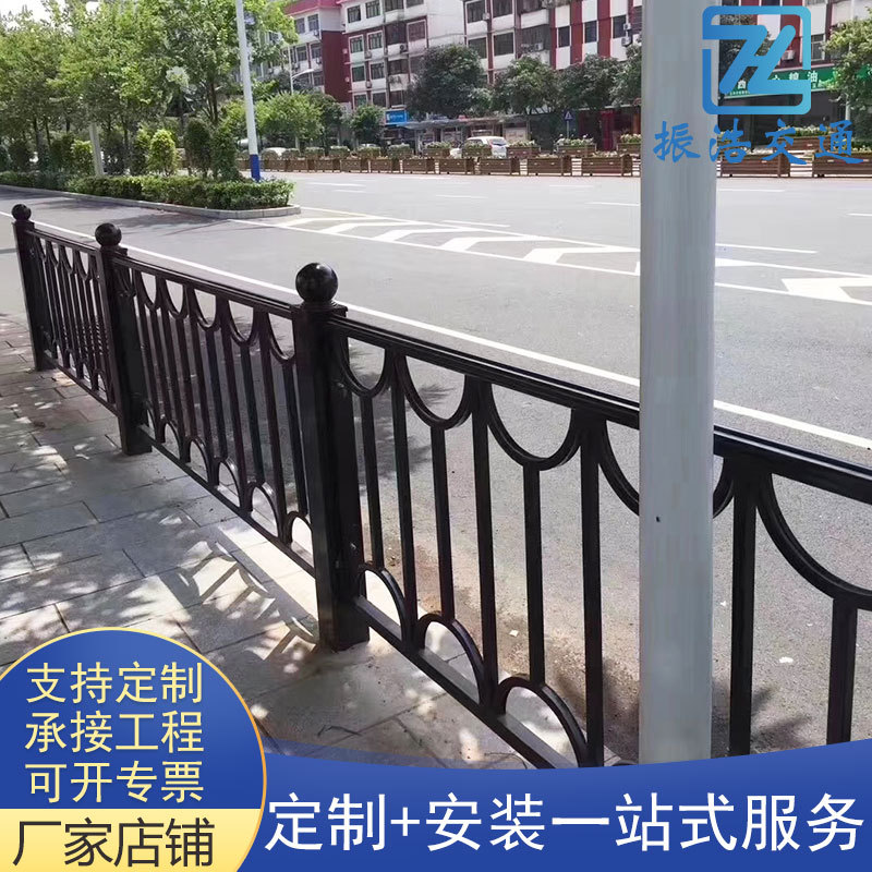 喷塑市政道路护栏人行道隔离栏城市交通马路中间栏杆公路锌钢围栏