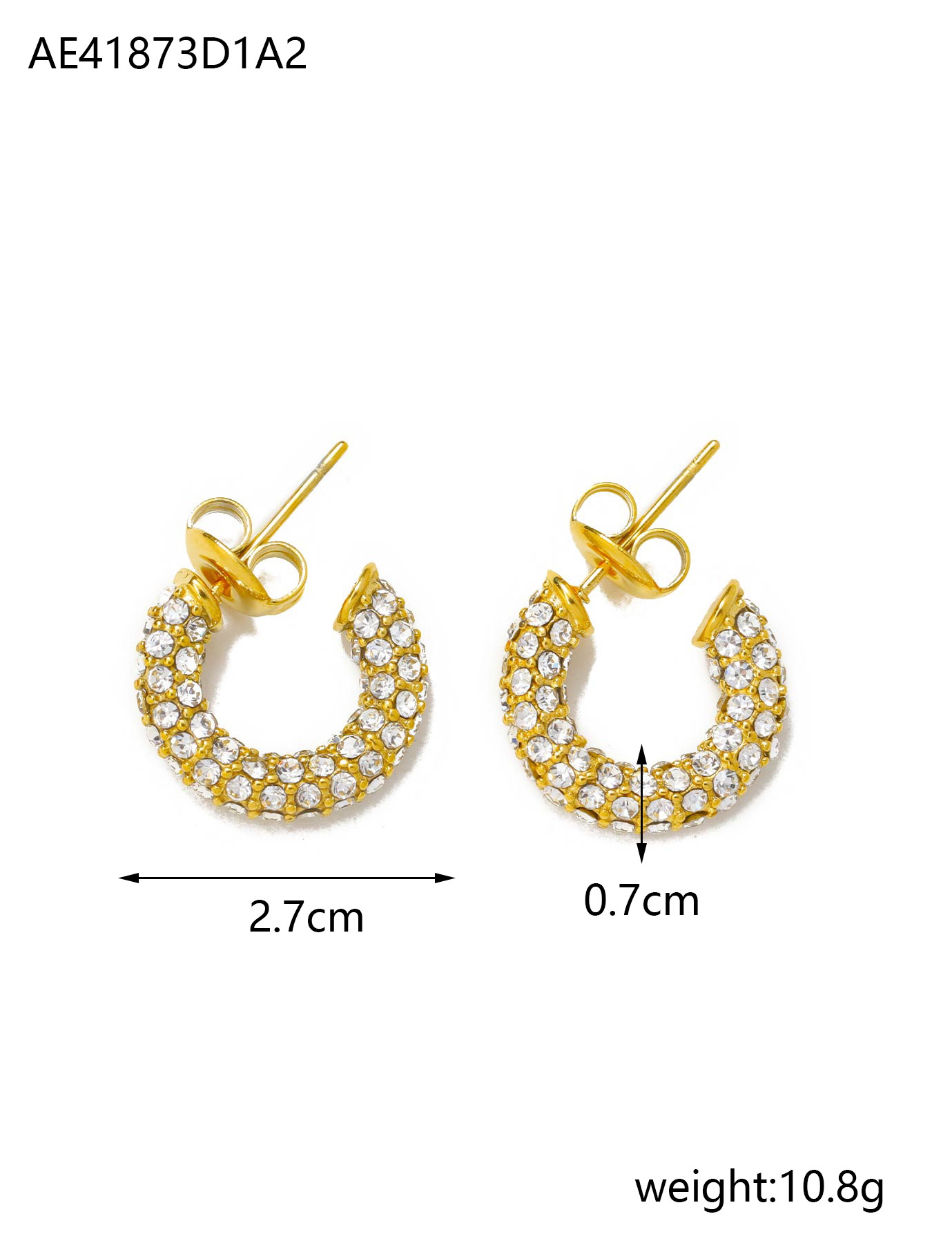 Plating Design 1 Pair Lady Geometric Plating Titanium Steel Zircon Earrings