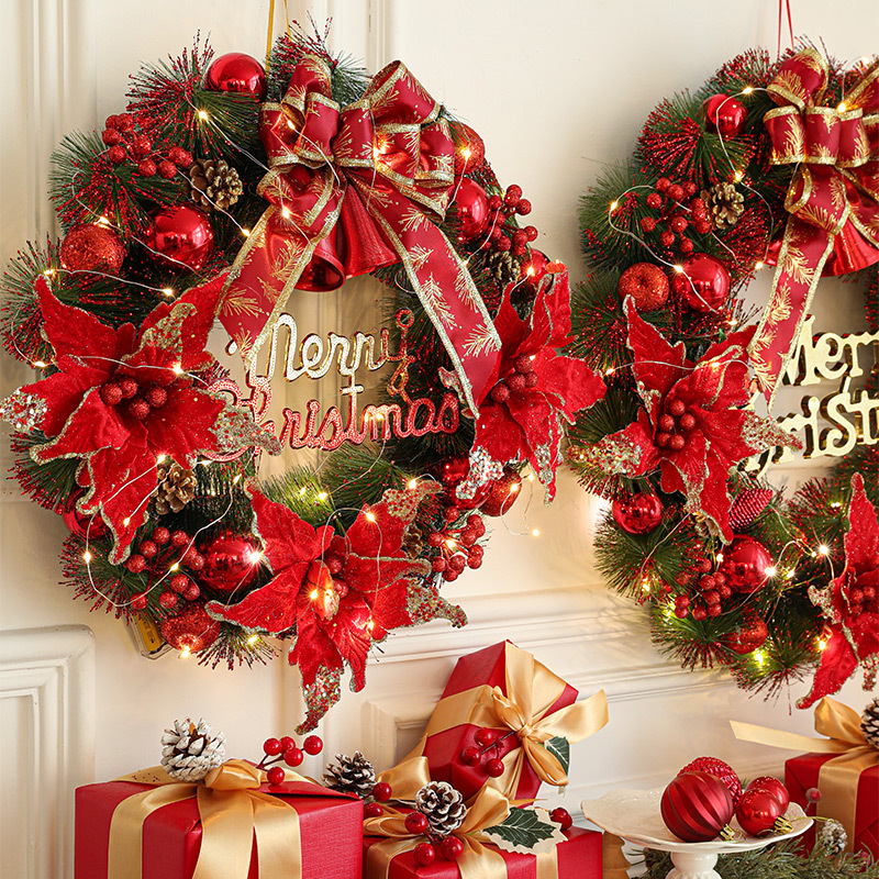 Nueva guirnalda de Navidad cifrada, guirnalda luminosa, ventana, puerta, pared, decoración, decoración, decoración, decoración, decoración