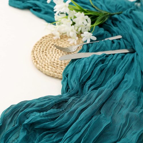 Bali chiffon pleated table flag for export western dining tablecloth, luxurious and high-end, wedding party decoration, pleated table flag wholesale
