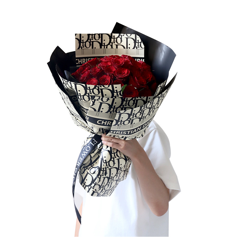 (procesamiento personalizado) papel de embalaje de flores serie de papel de lujo ligero ramo de flores papel de embalaje al por mayor