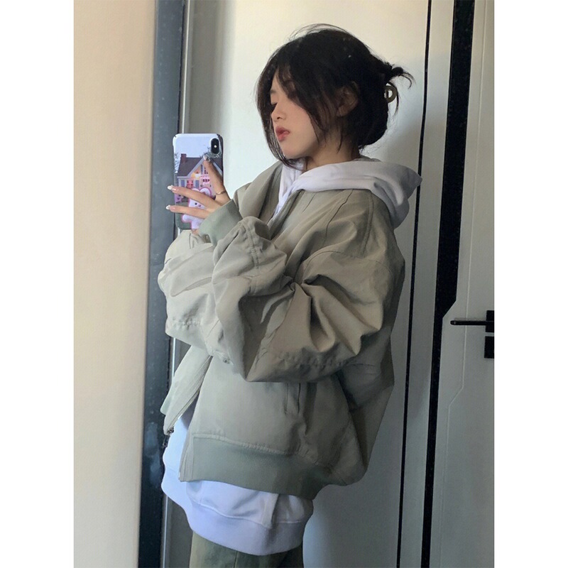 Autumn American Street Retro Pilot Baseball Jacket for Men and Women, Loose Trendy Brand Versatile College Style Couple Jacket Trend