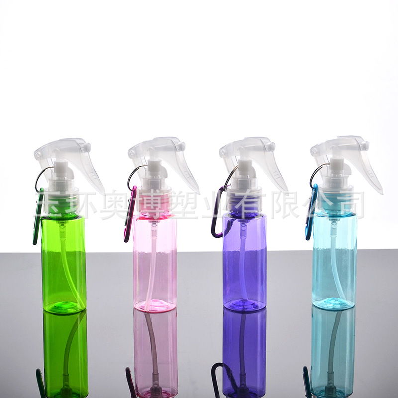 现货60ml 多色便携透明小老鼠平肩倒挂钩瓶旅行分装喷雾瓶登山扣