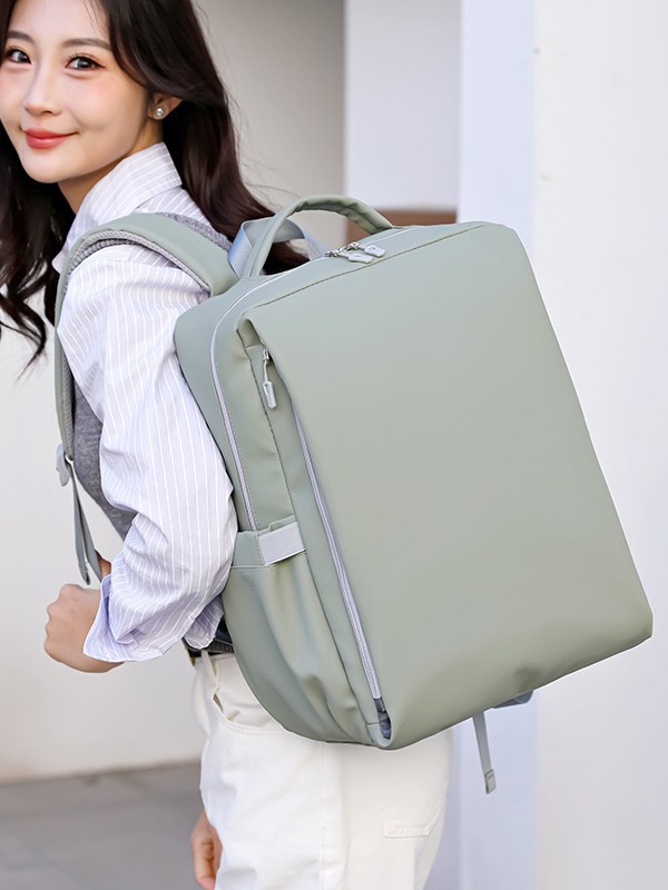 Macaron simple multifuncional bolso de computadora portátil, mochila universitaria, mochila transfronteriza