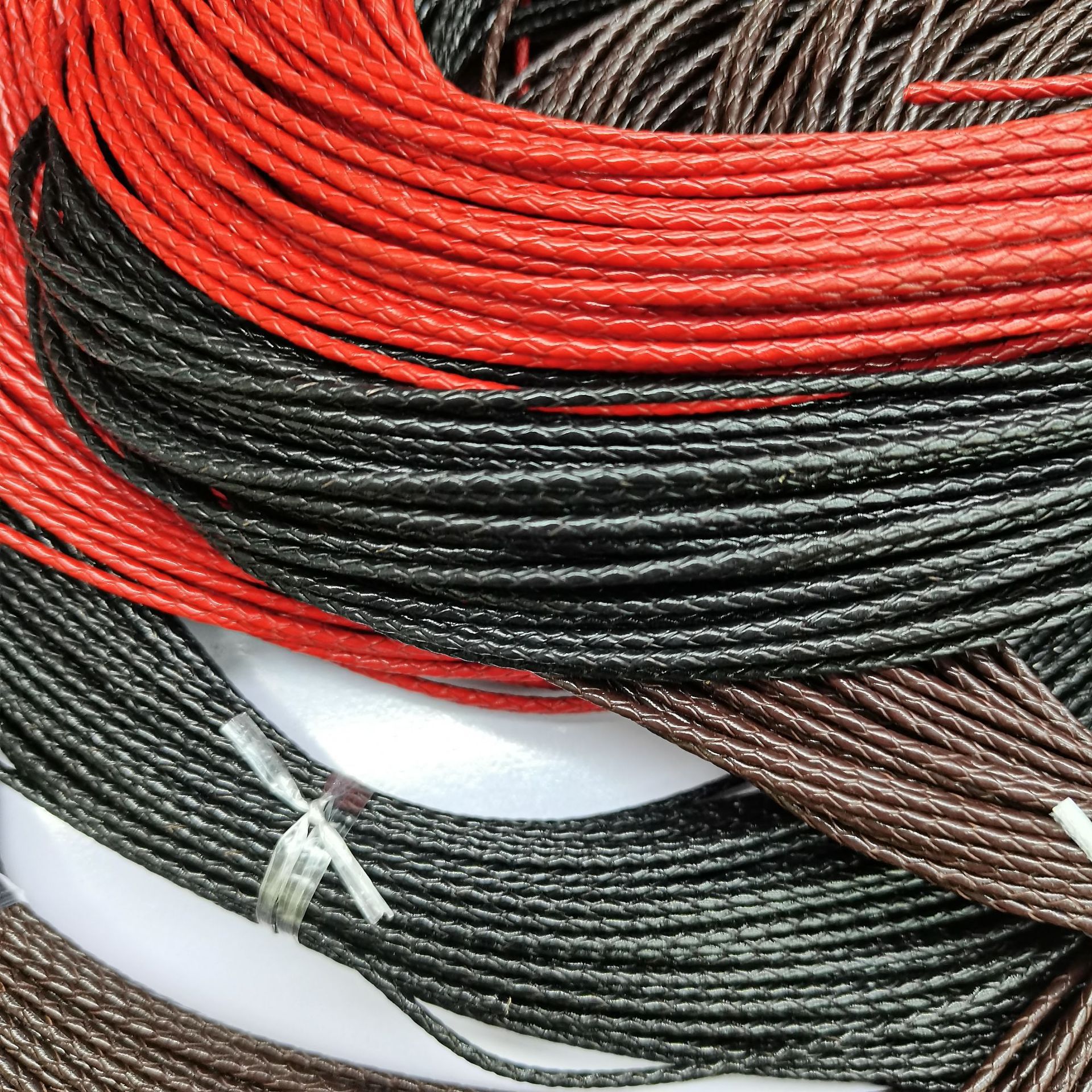 First-Layer Cowhide Round Leather Cord, Genuine Leather Eco-Friendly Cowhide Braided Cord 2mm 3m 4mm Bracelet Necklace DIY Jewelry Accessories