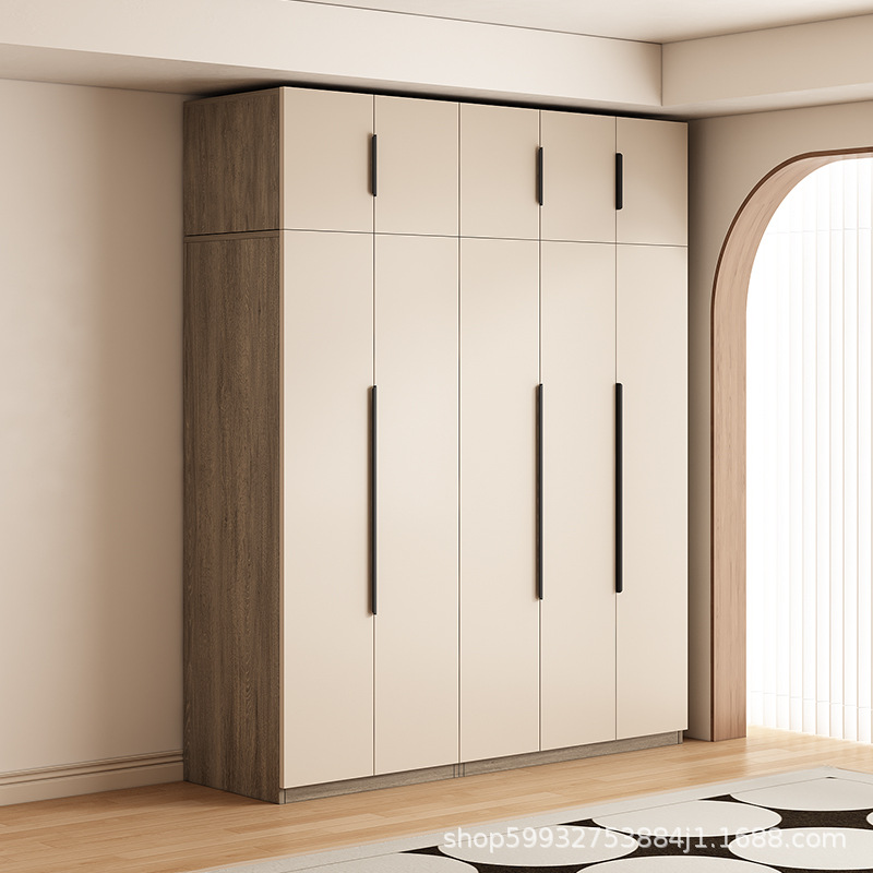Armario doméstico dormitorio moderno simple puerta abierta pequeña casa de alquiler almacenar armario de almacenamiento armario de lujo ligero