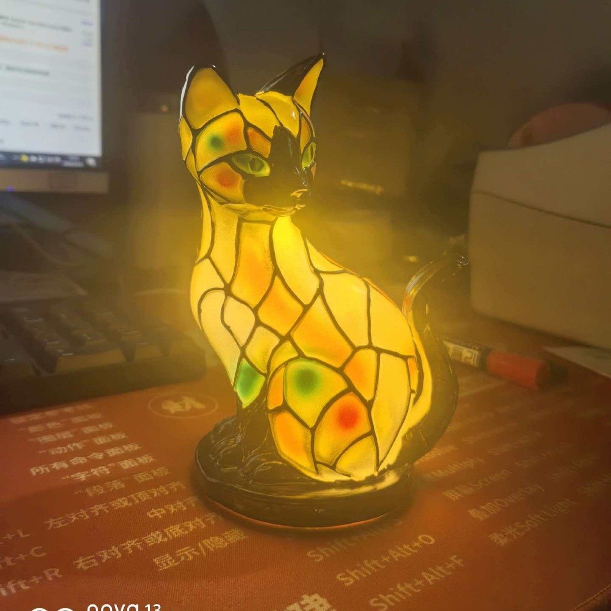 Transfronterizos de color fantasma extraña adornos de perro lámpara de noche USB adornos de escritorio para el hogar atmósfera decoración de luces de color perro