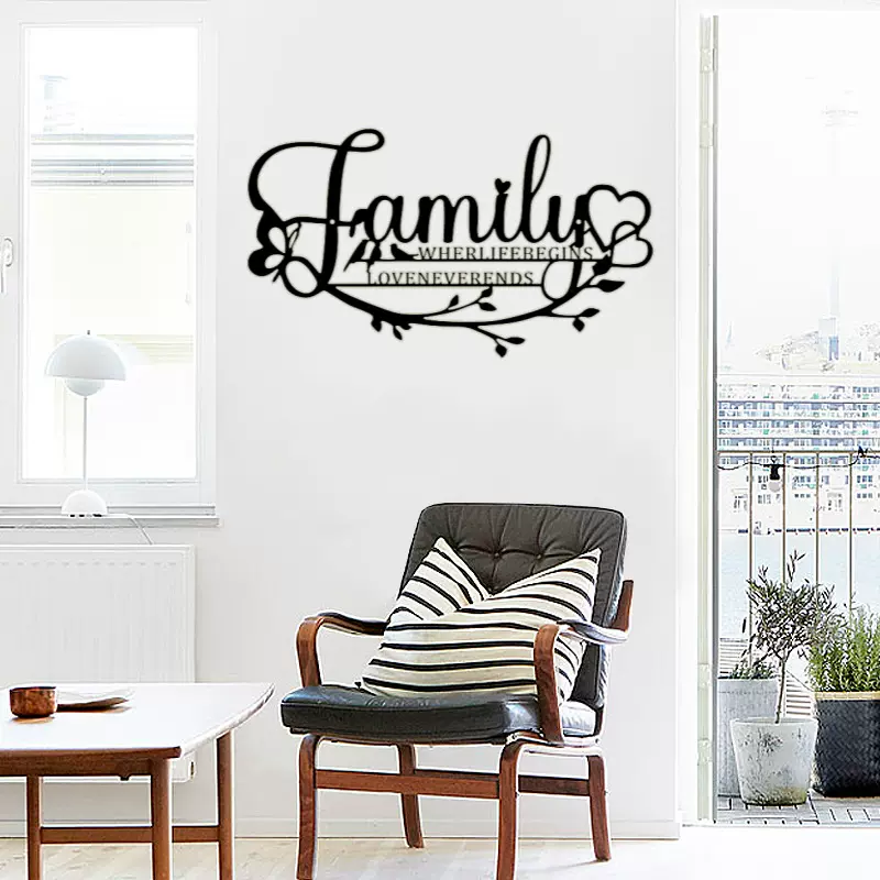 英文设计铁艺壁挂咖啡厅酒店浴室装饰挂画工艺品跨境热销同款