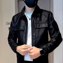 春秋外套男潮日系复古水洗做旧黑牛仔夹克韩版潮流帅气短款修身