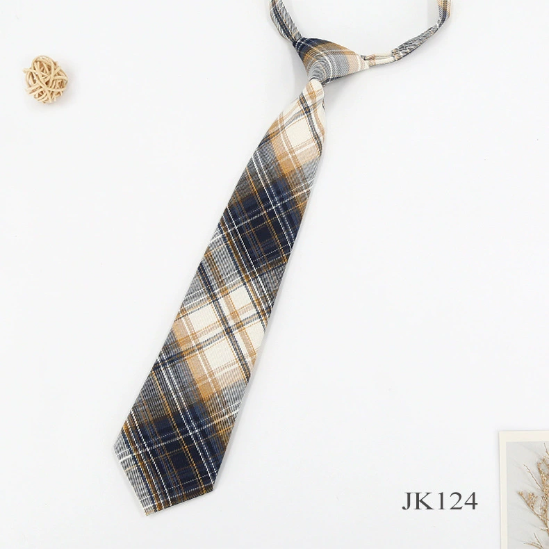 Заготовка на петлях Lazy Tie JKDK, школьная форма в клетку колледжного стиля, регулируемая 7×33 см