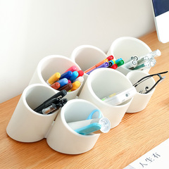 Pen holder wholesale desktop storage box oblique plug-in porous wall-mounted multi-grid round creative marker pen storage rack