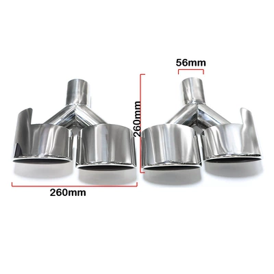 Four-Out Oval C260C200C300 Silencer – Car muffler - y-type-silver-mouth