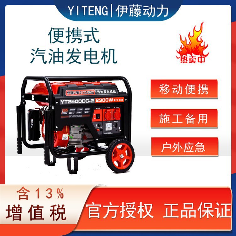 伊藤动力小型便携式单相220V7KW电启动汽油发电机YT7800DCE-2厂家