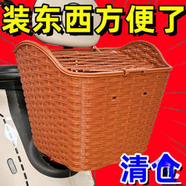 电动车后置车筐电动摩托车后尾挂篮加大书包车篓后用靠背菜篮子