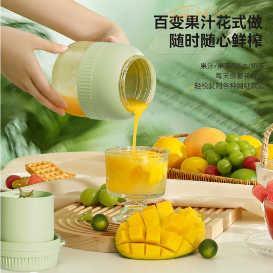 Portable Juicer 600ml Electric Mini Mixer Fruit and Vegetable Cup Multifunctional Outdoor Portable Ton Ton Bucket