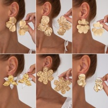 ŷ��ŷ��ʱ��ins��������廨�����earrings ��Ƹ����廨�����