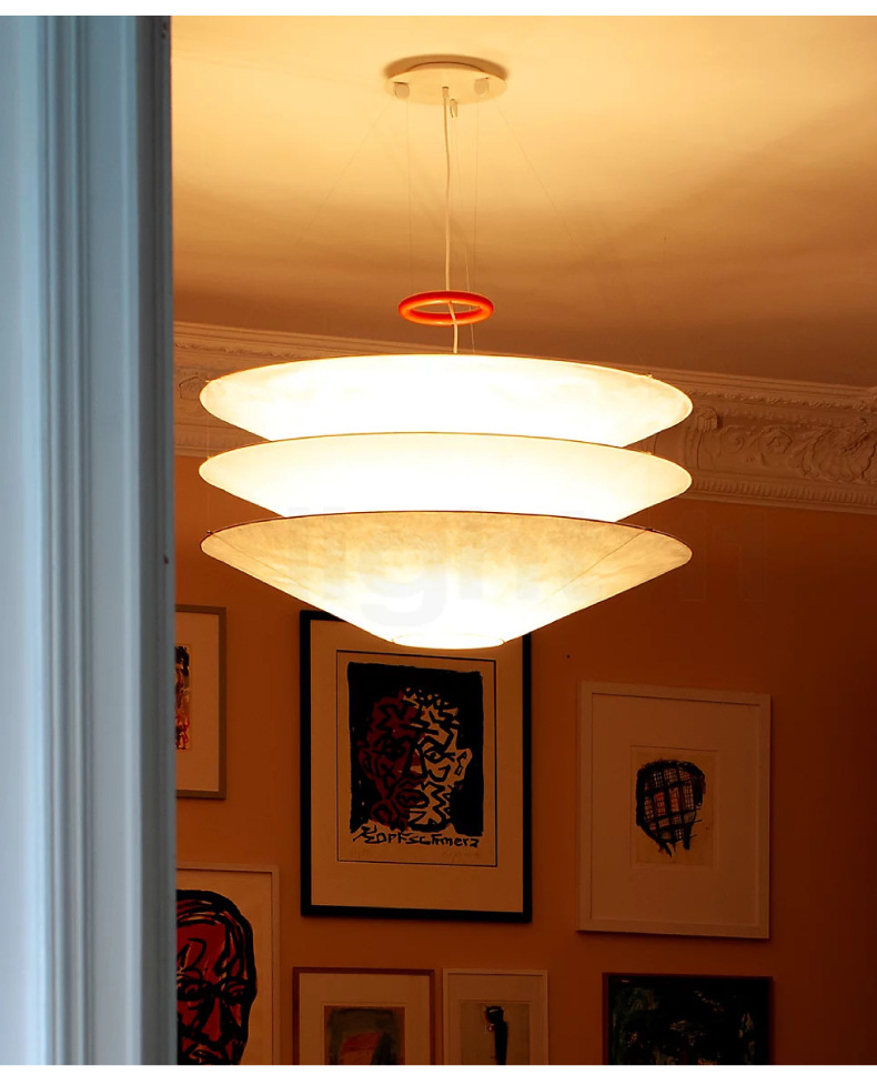Designer Wabi Sabi Pendel leuchte Janpanese Papier Pendel leuchte für Restaurant Wohnzimmer Shop Kunst LED Esstisch Hängelampe – Detail 5