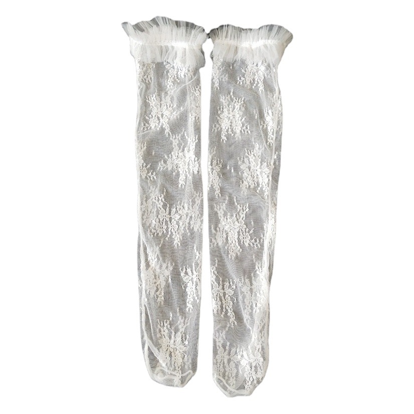 JK blanco uniforme calcetines de las mujeres de media pantorrilla de encaje fino lindo encaje japonés Lolita con zapatos Mary Jane