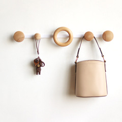 Solid wood no-drill coat hook, small furniture entryway coat rack, wall-mounted hallway row hooks, coat and hat stand, clothing hook