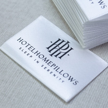 服装白色织带印唛缎带布标商标通用衣服水洗标布贴印刷条形定 制