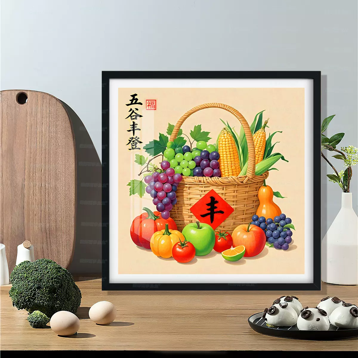 【进口棉布】蒙娜丽莎皇室十字绣五谷丰登两联画客厅十字绣自己绣