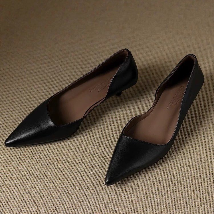 Winter retro shoes for leisure pointed-toe low-cut