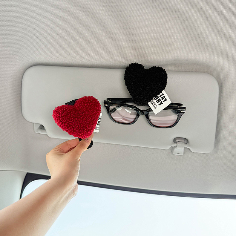 2025 New Car-Mounted Glasses Clip, Car Glasses Storage Gadget, Sun Visor Magnetic Sunglasses Clip, Cute In-Car Accessory for Women