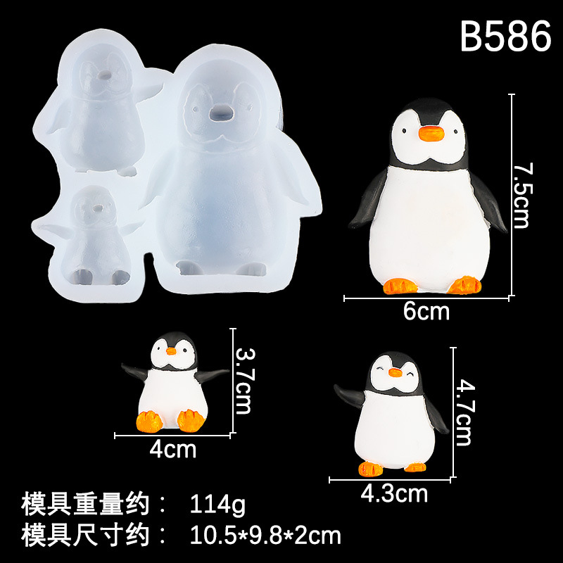 Molde de silicona en forma de iceberg de pingüino Molde de horneado de pastel de chocolate de fondant