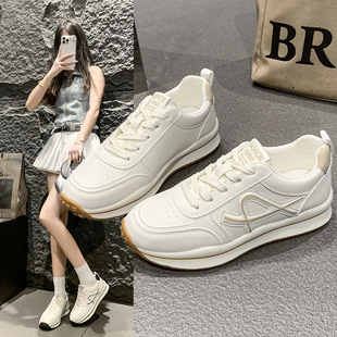 Thick-Soled White Shoes for Women 2025 Spring and Summer New Breathable Sports Shoes Forrest Gump Shoes Soft-Soled Large Size Casual Shoes for Women Trendy