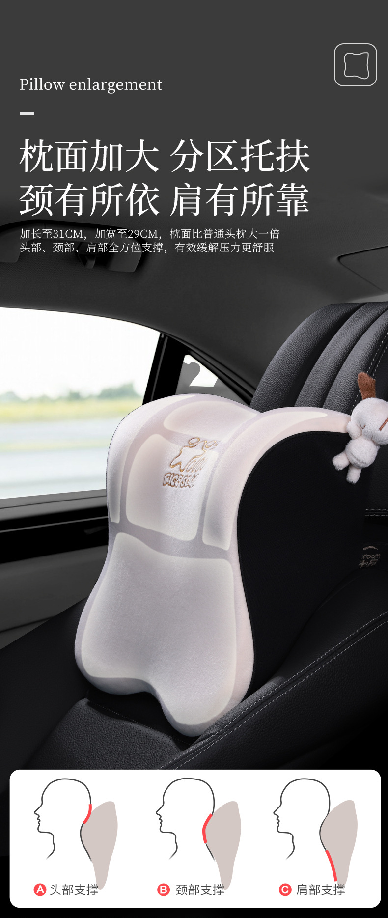 Car House New Car Headrest Waist Latex Cushion Car Seat Neck Pillow Waist Cushion Car Pillow Pillow