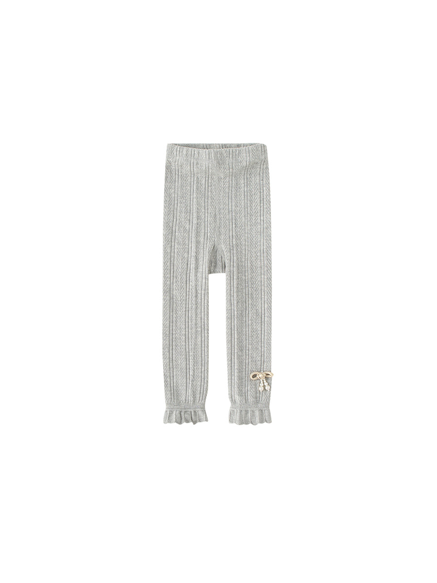 Youbao ropa para niños bebé primavera nuevo estilo pantimedias de color sólido niñas pantalones de nudo chino de perlas leggings de todo fósforo