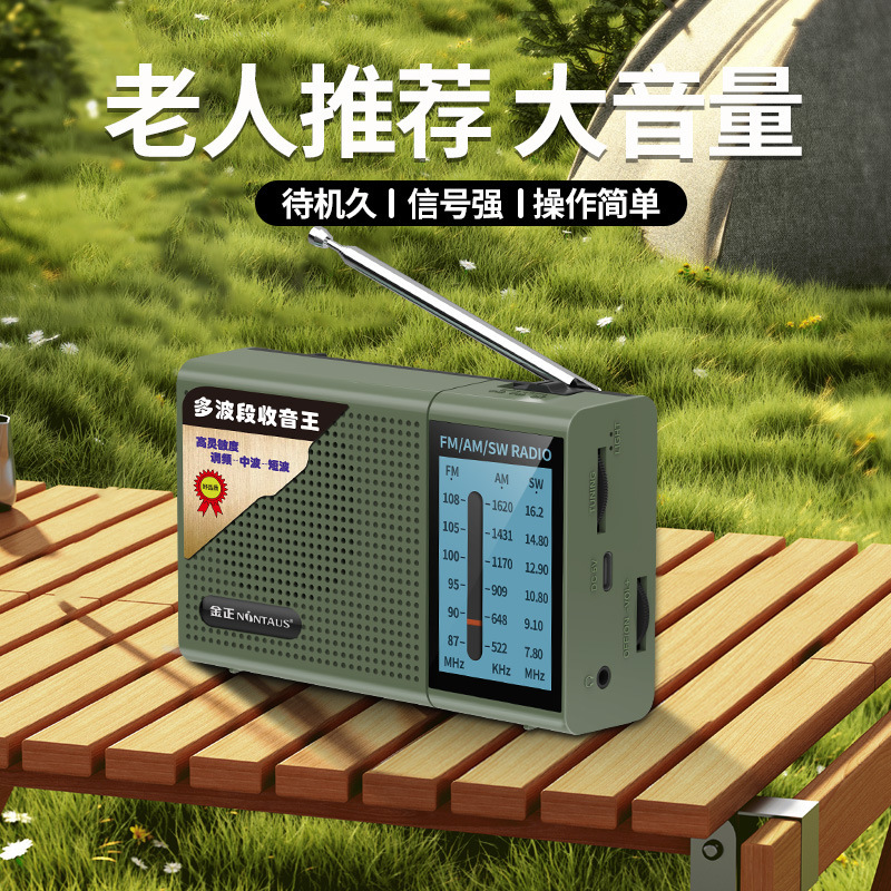 金正C38マルチバンドラジオ老人ミニ音響スピーカー携帯プレーヤーアンテナAM fm|undefined